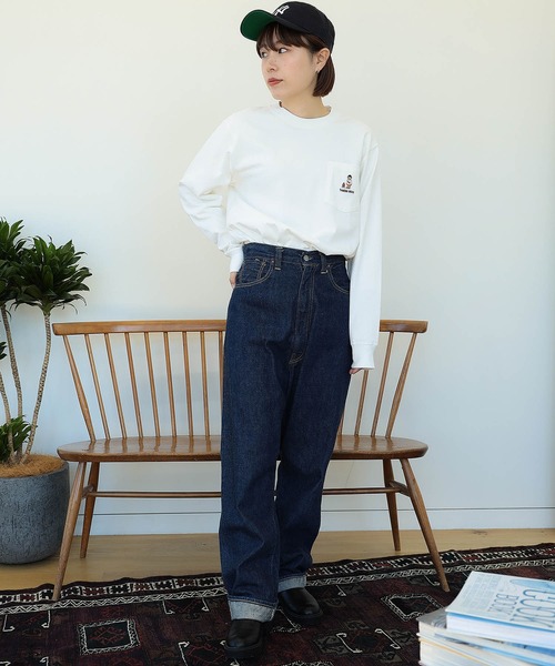 BEAMS HEART（ビームスハート）の「【ユニセックス】タキビ ベアー ロングスリーブ Tシャツ（Tシャツ/カットソー・メンズ・ホワイト/ネイビー/オリーブ・SMALL/MEDIUM/LARGE/X-LARGE）」の19枚目の写真