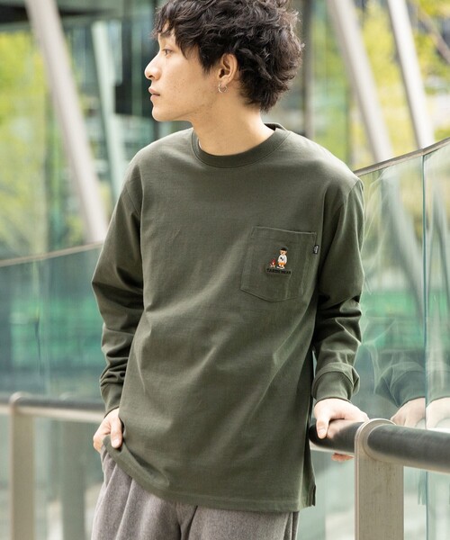 BEAMS HEART（ビームスハート）の「【ユニセックス】タキビ ベアー ロングスリーブ Tシャツ（Tシャツ/カットソー・メンズ・ホワイト/ネイビー/オリーブ・SMALL/MEDIUM/LARGE/X-LARGE）」の15枚目の写真