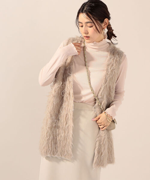 シアーハイネックプルオーバーカットソー