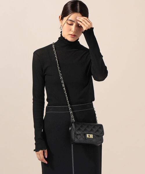 シアーハイネックプルオーバーカットソー