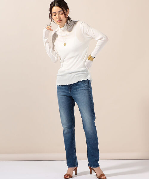 シアーハイネックプルオーバーカットソー