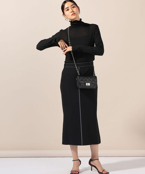 シアーハイネックプルオーバーカットソー