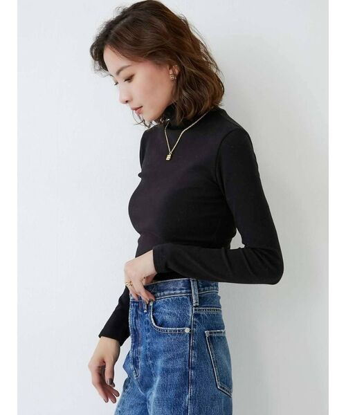 GYDA(ジェイダ)の「ハイネックタイトショートトップス(Tシャツ/カットソー・レディース・オフホワイト/ブラック/ピンク・FREE)」の10枚目の写真