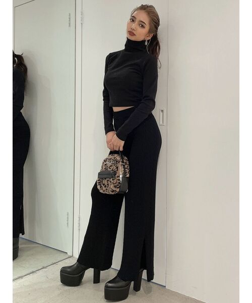 GYDA(ジェイダ)の「ハイネックタイトショートトップス(Tシャツ/カットソー・レディース・オフホワイト/ブラック/ピンク・FREE)」の19枚目の写真