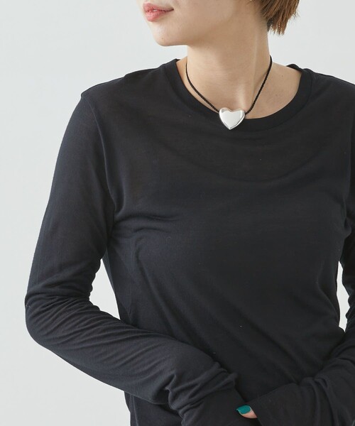 Firsthand（ファーストハンド）の「Baserange/ベースレンジ LONG SLEEVE TEE / シアーロングスリーブTシャツ（Tシャツ/カットソー・レディース・ブラック/レモンイエロー/ベージュ/オフホワイト/キャメル・SMALL/X-SMALL/MEDIUM）」の11枚目の写真