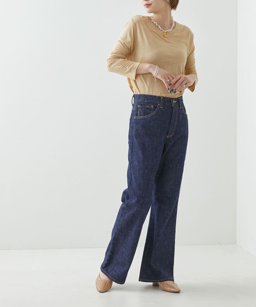 Firsthand（ファーストハンド）の「Baserange/ベースレンジ LONG SLEEVE TEE / シアーロングスリーブTシャツ（Tシャツ/カットソー・レディース・ブラック/レモンイエロー/ベージュ/オフホワイト/キャメル・SMALL/X-SMALL/MEDIUM）」の19枚目の写真