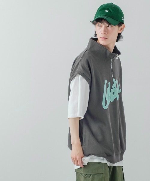 improves（インプローブス）の「ハーフジップ スウェット ベスト（ベスト・メンズ・グリーン/スミクロ/アッシュ・MEDIUM/LARGE）」の4枚目の写真