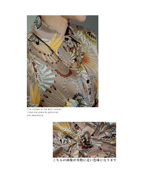Sawa a la mode(サワアラモード)の「女性らしく艶めく大人のシャツワンピース(ワンピース・レディース・ベージュ・FREE)」の5枚目の写真