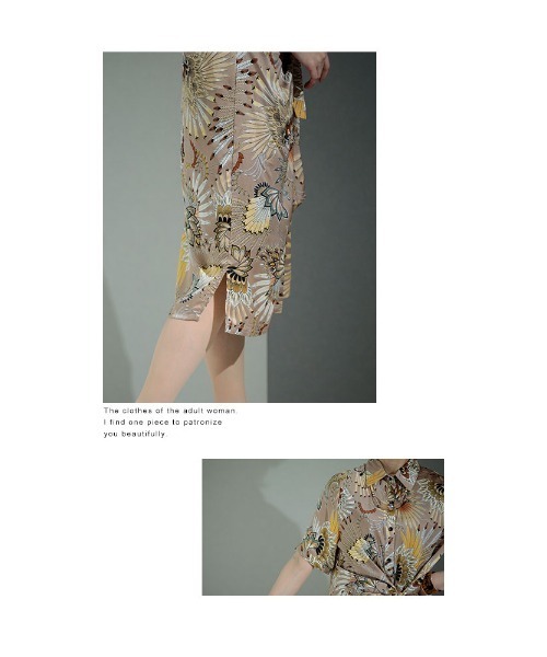 Sawa a la mode(サワアラモード)の「女性らしく艶めく大人のシャツワンピース(ワンピース・レディース・ベージュ・FREE)」の6枚目の写真