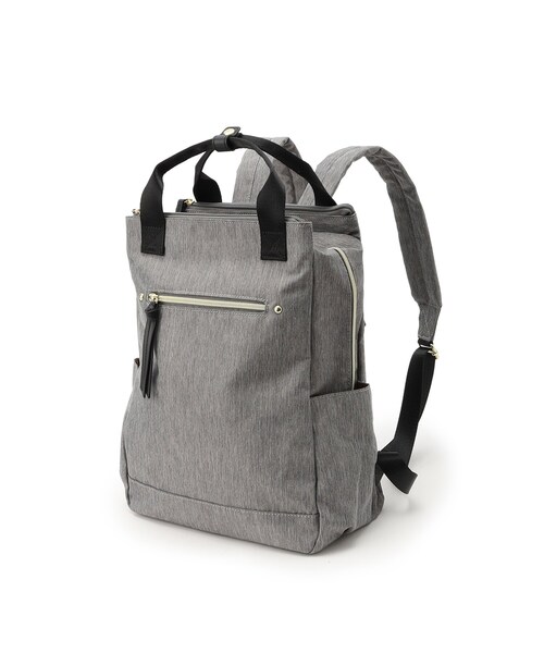 SHOO・LA・RUE(シューラルー)の「◆【撥水】スクエアリュック(バックパック/リュック・レディース・オレンジ/ブラック系3/グレー系3・00)」の2枚目の写真