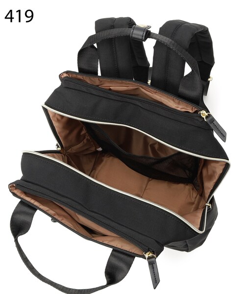 SHOO・LA・RUE(シューラルー)の「◆【撥水】スクエアリュック(バックパック/リュック・レディース・オレンジ/ブラック系3/グレー系3・00)」の8枚目の写真