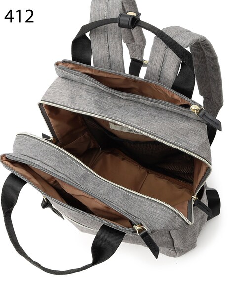 SHOO・LA・RUE(シューラルー)の「◆【撥水】スクエアリュック(バックパック/リュック・レディース・オレンジ/ブラック系3/グレー系3・00)」の10枚目の写真