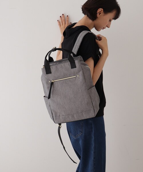 SHOO・LA・RUE(シューラルー)の「◆【撥水】スクエアリュック(バックパック/リュック・レディース・オレンジ/ブラック系3/グレー系3・00)」の16枚目の写真