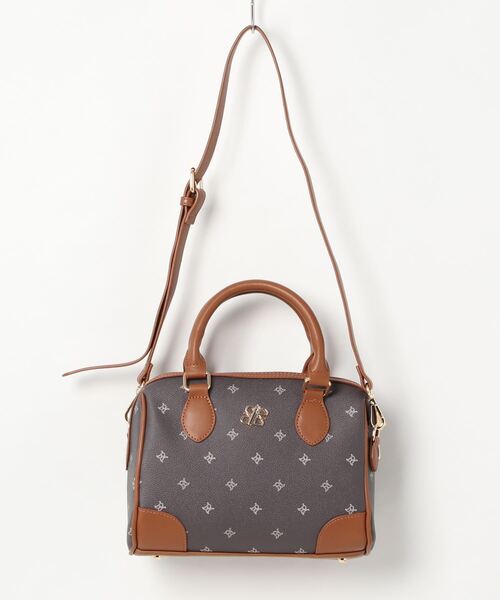 ROYAL PARTY(ロイヤルパーティー)の「【ROYAL PARTY/ロイヤルパーティー】 MONOGRAM ミニボストンバッグ(ボストンバッグ・レディース・ブラック/ベージュ/ブラウン・FREE)」の1枚目の写真