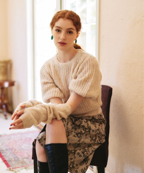 idem（イデム）の「arm warmer mohair knit/アームウォーマーモヘアニット（ニット/セーター）」 WEAR