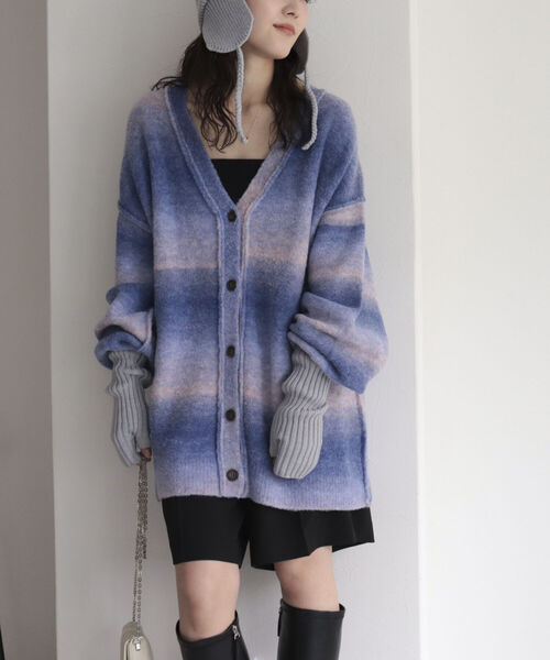 fredy emue(フレディエミュ)の「リブアームウォーマー(アームカバー・レディース・グレー/ピンク/ブルー/アイボリー・FREE)」の14枚目の写真