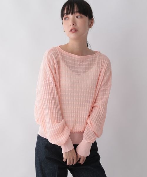 LOWRYS FARM（ローリーズファーム）の「ジャガードシアーニット　123326（ニット/セーター・レディース・アイボリー/ブラック/カーキ/ピンク・FREE）」の9枚目の写真