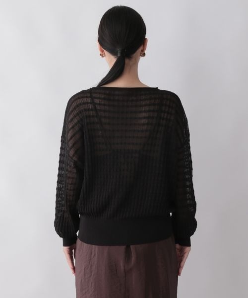 LOWRYS FARM（ローリーズファーム）の「ジャガードシアーニット　123326（ニット/セーター・レディース・アイボリー/ブラック/カーキ/ピンク・FREE）」の13枚目の写真