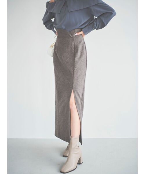 dazzlin（ダズリン）の「カーブラインナロースカート（スカート・レディース・アイボリー/グレー/ブラウン・MEDIUM/SMALL）」の10枚目の写真