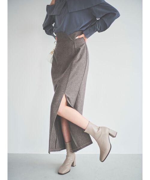dazzlin（ダズリン）の「カーブラインナロースカート（スカート・レディース・アイボリー/グレー/ブラウン・MEDIUM/SMALL）」の6枚目の写真