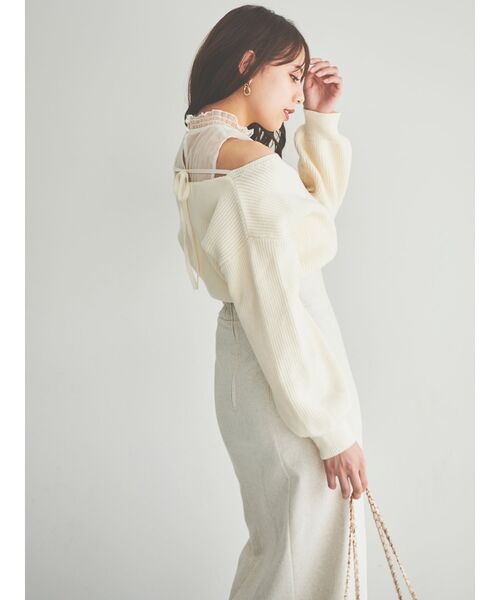 dazzlin（ダズリン）の「カーブラインナロースカート（スカート・レディース・アイボリー/グレー/ブラウン・MEDIUM/SMALL）」の9枚目の写真