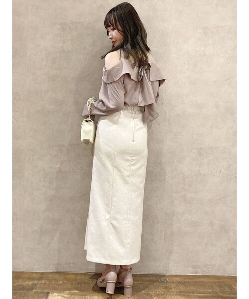 dazzlin（ダズリン）の「カーブラインナロースカート（スカート・レディース・アイボリー/グレー/ブラウン・MEDIUM/SMALL）」の19枚目の写真