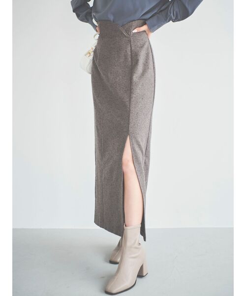 dazzlin（ダズリン）の「カーブラインナロースカート（スカート・レディース・アイボリー/グレー/ブラウン・MEDIUM/SMALL）」の3枚目の写真