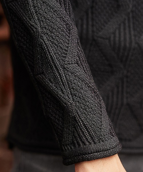 RATTLE TRAP（ラトルトラップ）の「7ゲージジップタートルネックニット（ニット/セーター・メンズ・ホワイト/ブラック/レッド・LL/M/L）」の9枚目の写真