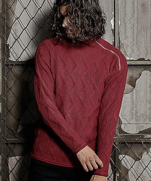 RATTLE TRAP（ラトルトラップ）の「7ゲージジップタートルネックニット（ニット/セーター・メンズ・ホワイト/ブラック/レッド・LL/M/L）」の15枚目の写真