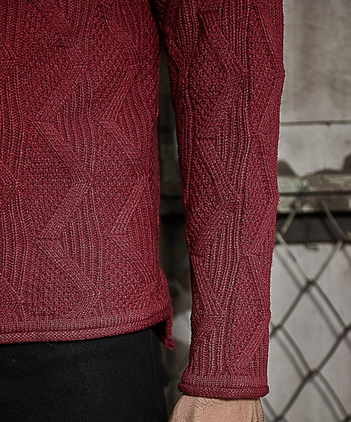 RATTLE TRAP（ラトルトラップ）の「7ゲージジップタートルネックニット（ニット/セーター・メンズ・ホワイト/ブラック/レッド・LL/M/L）」の19枚目の写真