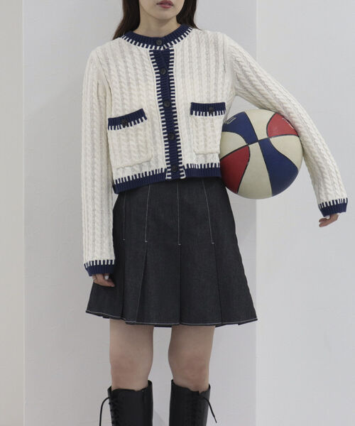 onulsoha（オヌルソハ）の「プリーツタックミニスカート（スカート・レディース・ベージュ/チャコールグレー・38）」の15枚目の写真