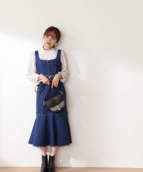 PROPORTION BODY DRESSING（プロポーションボディドレッシング）の「＜Ｅ＞マーメイドデニムジャンスカ / 1212247800（ワンピース・レディース・ダークネイビー/ブルー・SMALL/MEDIUM）」の4枚目の写真