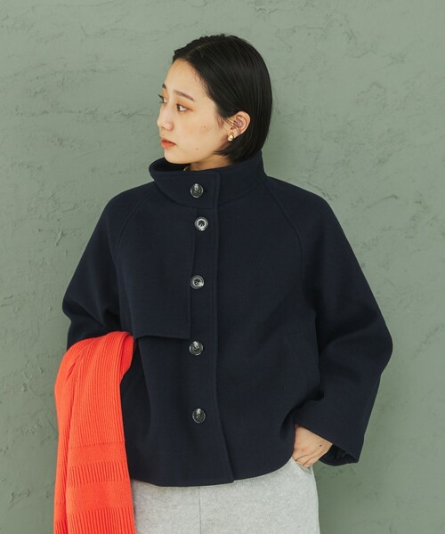 coen（コーエン）の「スタンドネックショートコート（その他アウター・レディース・ライトグレー/ライム/ネイビー・M/L）」の13枚目の写真