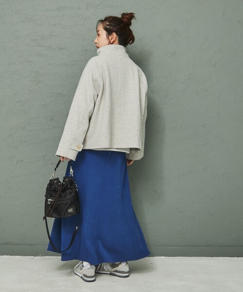 coen（コーエン）の「スタンドネックショートコート（その他アウター・レディース・ライトグレー/ライム/ネイビー・M/L）」の17枚目の写真