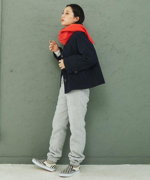 coen（コーエン）の「スタンドネックショートコート（その他アウター・レディース・ライトグレー/ライム/ネイビー・M/L）」の21枚目の写真