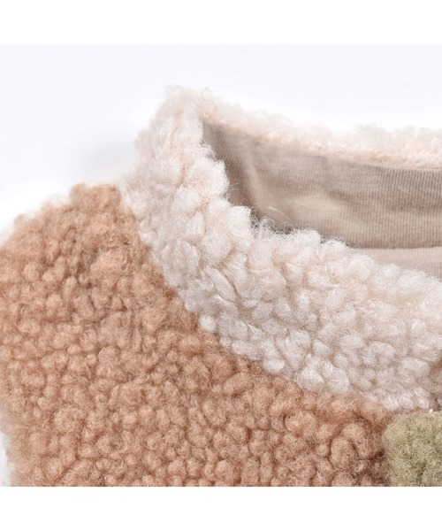 SLAP SLIP BABY（スラップスリップベビー）の「SLAPSLIPBABY/【お揃い】配色切り替え恐竜ポケットボアベストベビー(70~80cm)（ベスト・キッズ・グレー系その他/ベージュ系その他・ONESIZE）」の3枚目の写真