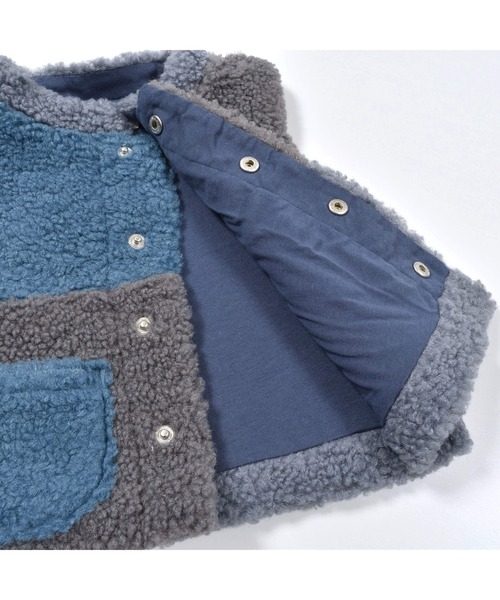 SLAP SLIP BABY（スラップスリップベビー）の「SLAPSLIPBABY/【お揃い】配色切り替え恐竜ポケットボアベストベビー(70~80cm)（ベスト・キッズ・グレー系その他/ベージュ系その他・ONESIZE）」の13枚目の写真