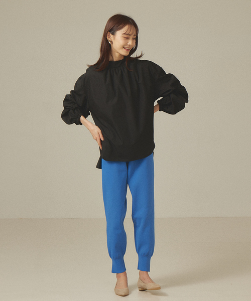 abahouse mavie（アバハウスマヴィ）の「ポリエステルニットジョガーパンツ（その他パンツ・レディース・ホワイト/ブラック/イエロー/ブルー・フリー）」の6枚目の写真