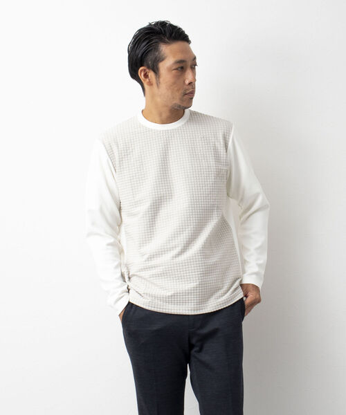 Stutostein Nolley's（シュテットシュタインノーリーズ）の「STORMFLEECE コンビ長袖Tシャツ(蓄熱・軽量・透湿・ストレッチ素材）（Tシャツ/カットソー・メンズ・ホワイト/ブラック・M/L/XL/S）」の14枚目の写真