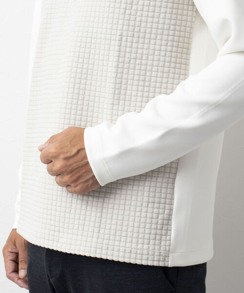 Stutostein Nolley's（シュテットシュタインノーリーズ）の「STORMFLEECE コンビ長袖Tシャツ(蓄熱・軽量・透湿・ストレッチ素材）（Tシャツ/カットソー・メンズ・ホワイト/ブラック・M/L/XL/S）」の3枚目の写真