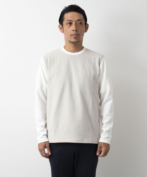 Stutostein Nolley's（シュテットシュタインノーリーズ）の「STORMFLEECE コンビ長袖Tシャツ(蓄熱・軽量・透湿・ストレッチ素材）（Tシャツ/カットソー・メンズ・ホワイト/ブラック・M/L/XL/S）」の4枚目の写真