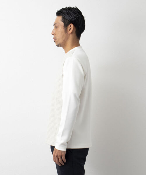 Stutostein Nolley's（シュテットシュタインノーリーズ）の「STORMFLEECE コンビ長袖Tシャツ(蓄熱・軽量・透湿・ストレッチ素材）（Tシャツ/カットソー・メンズ・ホワイト/ブラック・M/L/XL/S）」の5枚目の写真