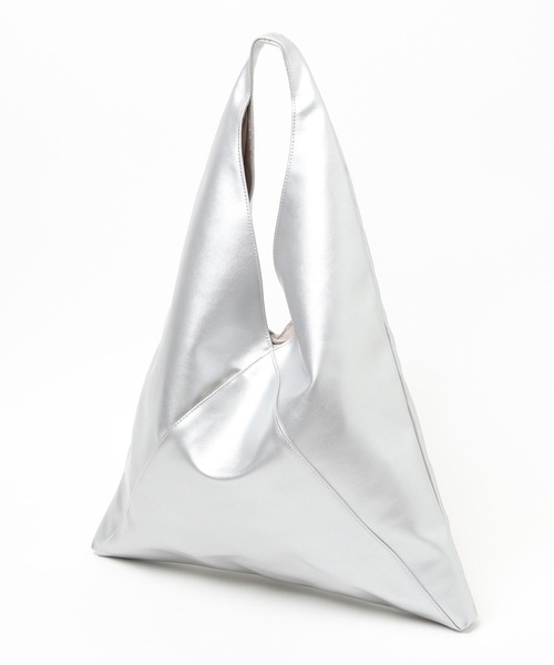 GLOBAL WORK(グローバルワーク)の「トライアングルトート/123383(トートバッグ・レディース・シルバー/その他/ブラック・FREE)」の1枚目の写真