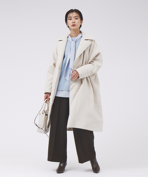 qualite(カリテ)の「ハイウエストカルゼパンツ(その他パンツ・レディース・オフホワイト/ダークブラウン・36/38/40)」の20枚目の写真