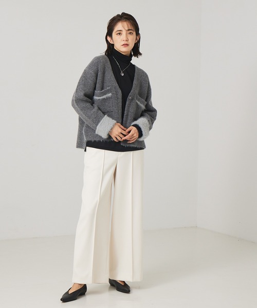 qualite(カリテ)の「ハイウエストカルゼパンツ(その他パンツ・レディース・オフホワイト/ダークブラウン・36/38/40)」の5枚目の写真