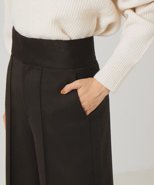 qualite(カリテ)の「ハイウエストカルゼパンツ(その他パンツ・レディース・オフホワイト/ダークブラウン・36/38/40)」の14枚目の写真