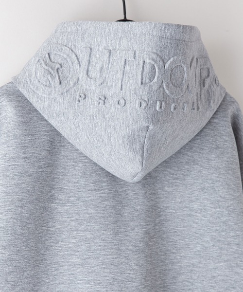 OUTDOOR PRODUCTS(アウトドアプロダクツ)の「【OUTDOOR PRODUCTS/アウトドアプロダクツ】フードエンボスロゴ 防風 ビッグシルエット プルオーバーパーカー(パーカー)」|杢グレー