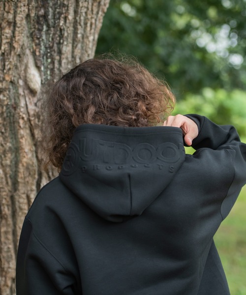 OUTDOOR PRODUCTS(アウトドアプロダクツ)の「【OUTDOOR PRODUCTS/アウトドアプロダクツ】フードエンボスロゴ 防風 ビッグシルエット プルオーバーパーカー(パーカー・メンズ・ブラック/杢グレー/カーキ/ベージュ・MEDIUM/LARGE/X-LARGE)」の12枚目の写真