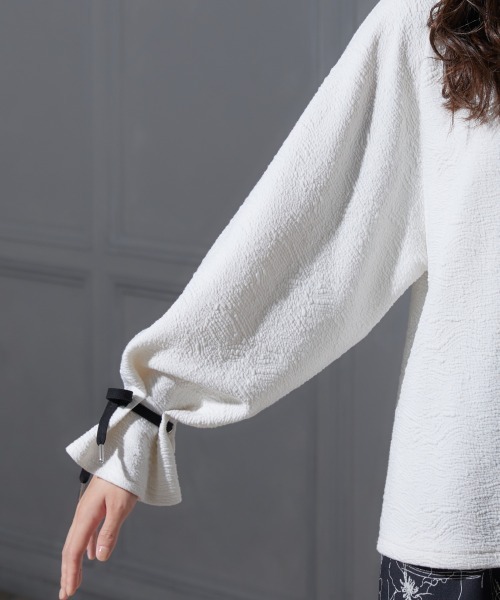 miclat（ミクラ）の「大きいサイズ　キャンディスリーブボリュームカットソー　miclat（Tシャツ/カットソー・レディース・オフホワイト/チャコールグレー・L/LL/3L/4L）」の21枚目の写真