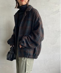 【FINEBOYS 2月号掲載】[NOIR FABRIK/ヌワールファブリック] ファンシーヤーン ツイードワイドブルゾン